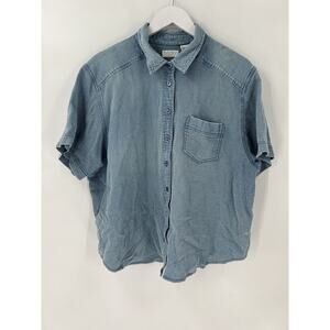 Elisabeth by Liz Claiborne Vintage Blouse Womens 22 Petite Blue Button Front Top
